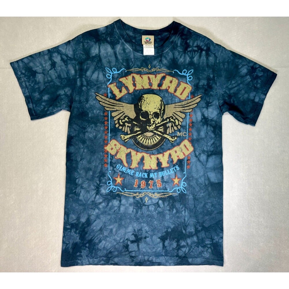 LYNYRD SKYNYRD Gimme Back My Bullets 1975 Liquid Blue Tie Dye Graphic T- Shirt M
